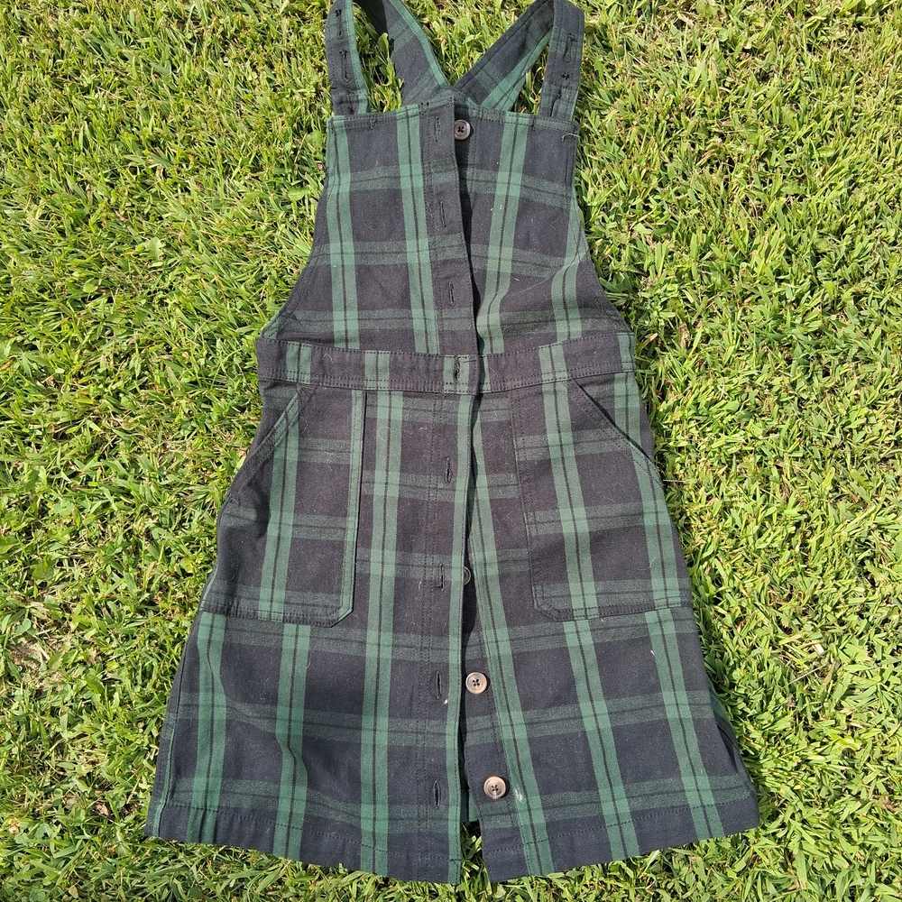 Old Navy Green Plaid Kids Formal Dress